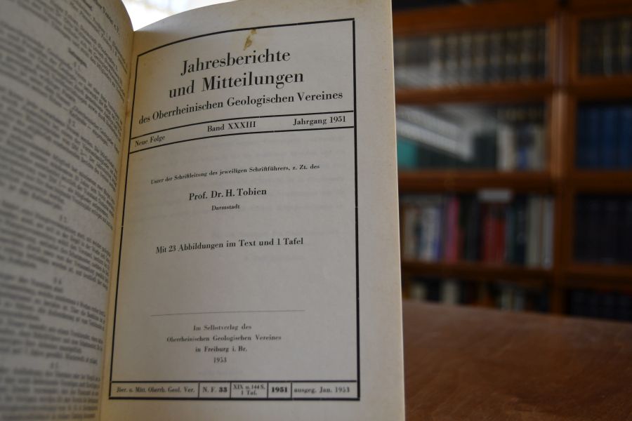 Jahresberichte und Mitteilungen des Oberrheinischen Geologischen Vereines, Neue Folge, Band XXXIII, Jahrgang 1951.