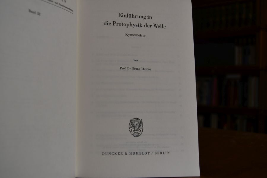 Einführung in die Protophysik der Welle. Kymometrie.