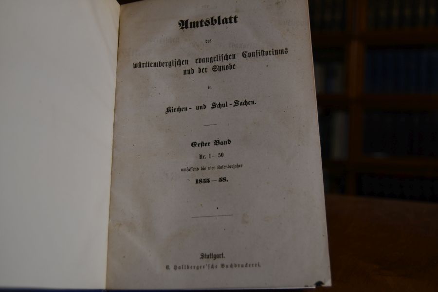 Amtsblatt der Evangelischen Landeskirche in Württemberg Bd. 1 (1855-1858) - Bd. 67 (2016/2017). Bis Band 20 Amtsblatt des Württembergischen Evangelischen Konsistoriums und des Synodus.