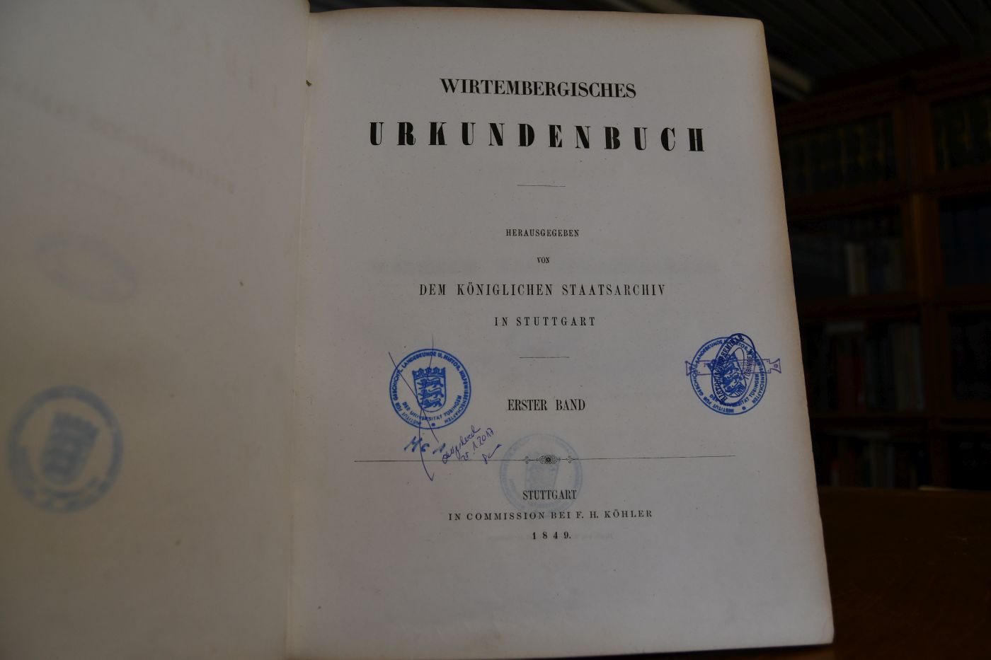 Wirtembergisches Urkundenbuch. Bde. I - XI (komplett).