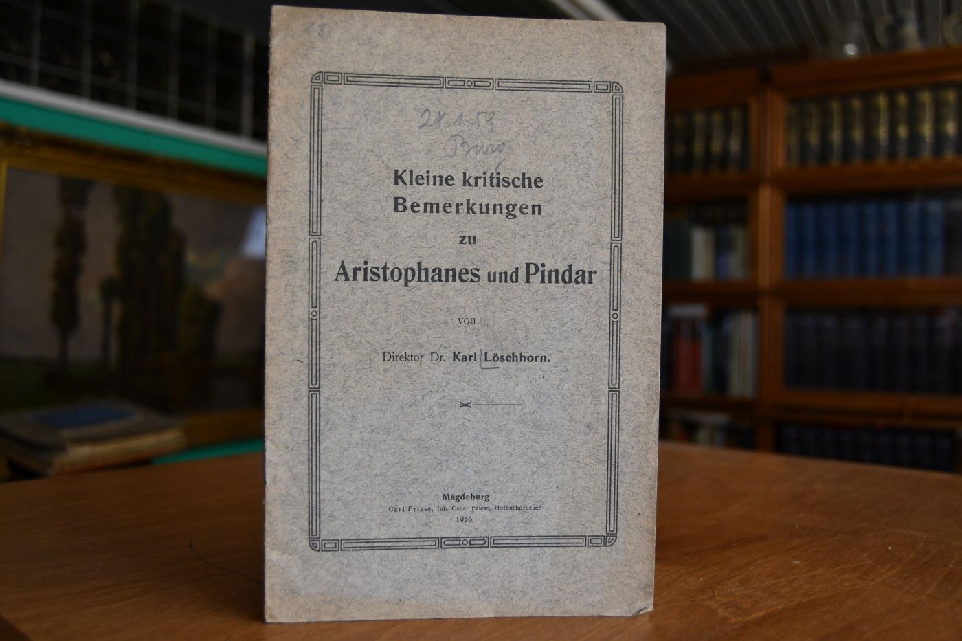 Kleine kritische Bemerkungen zu Aristophanes und Pindar.