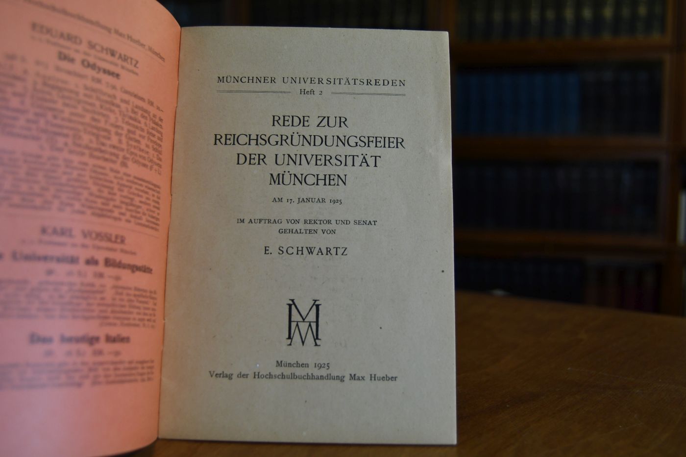 Rede zur Reichsgründungsfeier der Universität München am 17. Januar 1925.