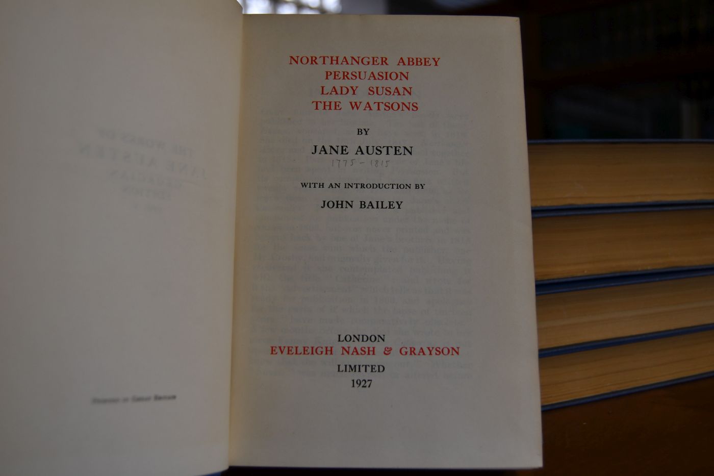 The Works of Jane Austen. Georgian Edition. Vol. I-V.