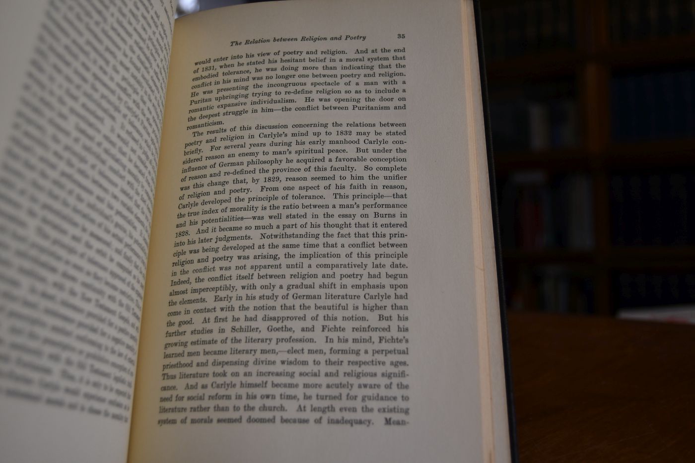 Carlyle`s fusion of poetry, history, and religion by 1834.