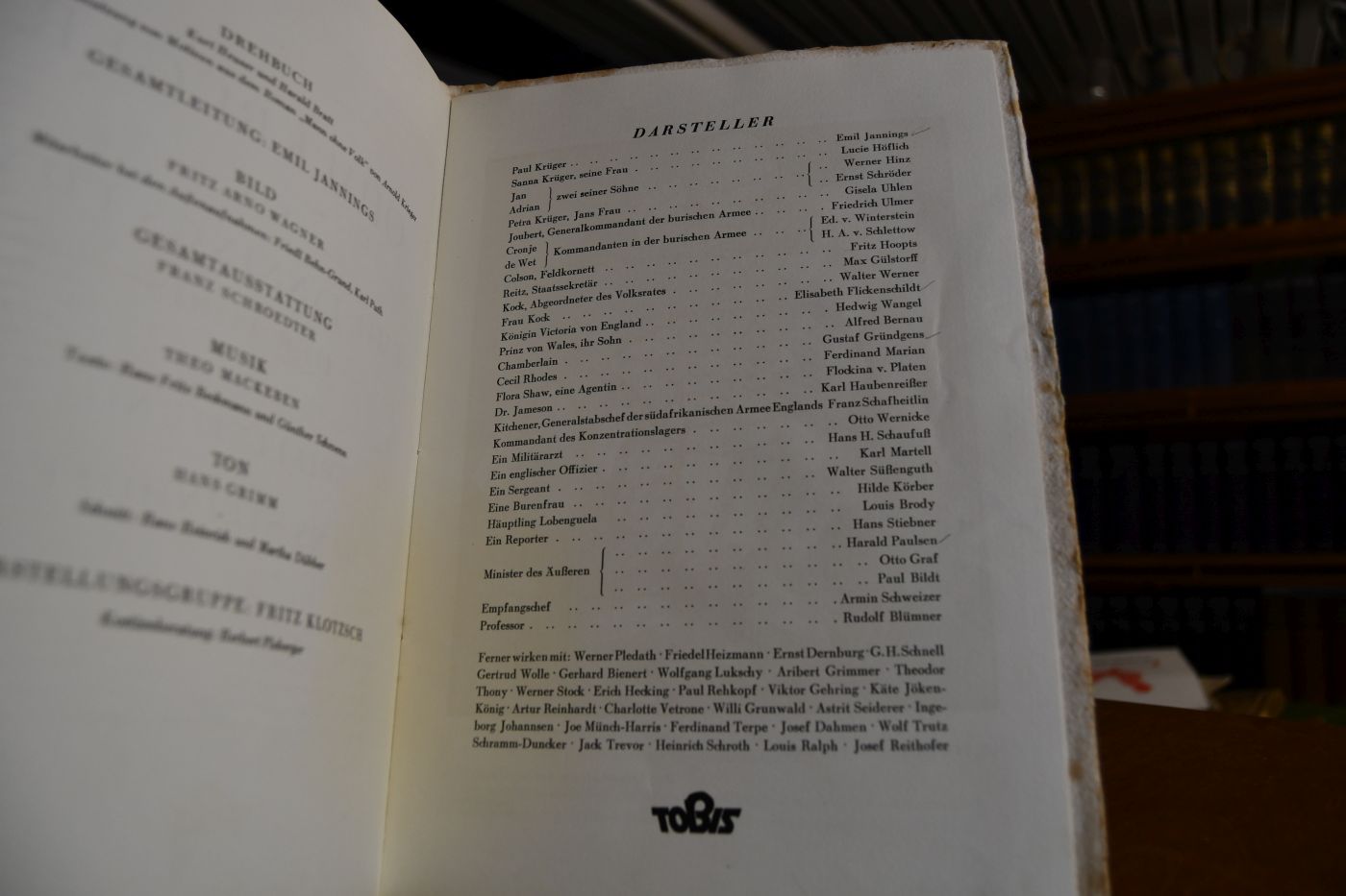 Zur Festlichen Aufführung des Emil Jannings Films der Tobis Ohm Krüger.