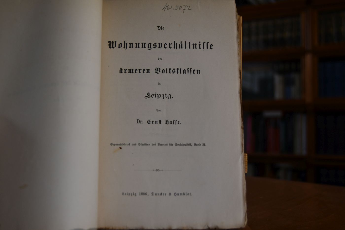 Die Wohnungsverhältnisse der ärmeren Volksklassen in Leipzig.