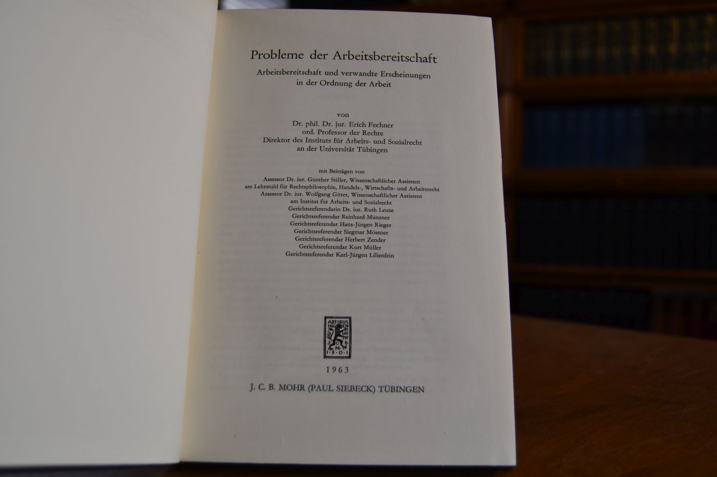 Probleme der Arbeitsbereitschaft. Arbeitsbereitschaft und verwandte Erscheinungen in der Ordnung der Arbeit.