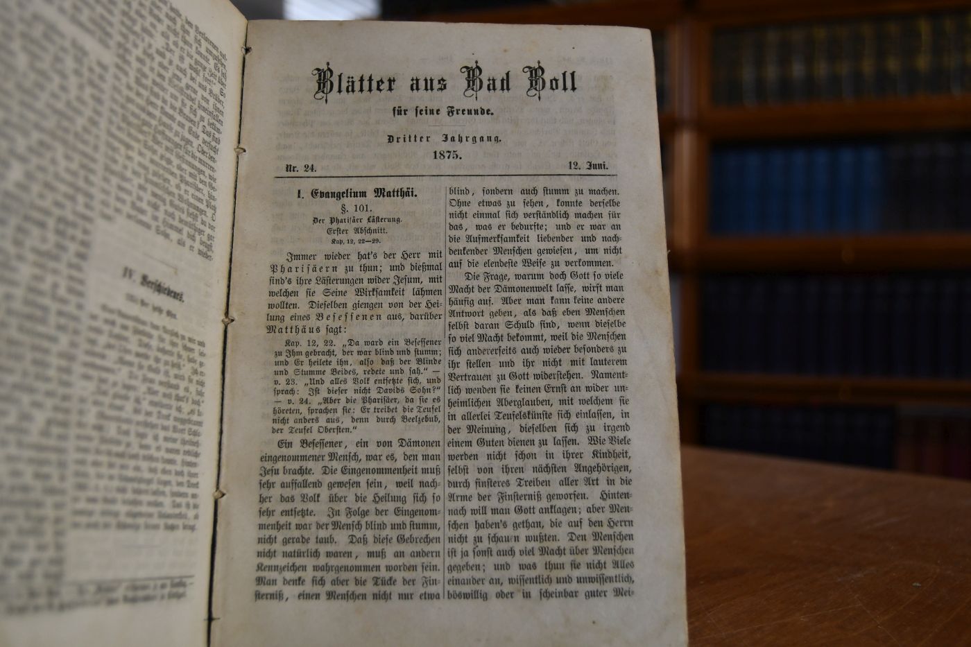 Blätter aus Bad Boll für seine Freunde, (wöchentlich erscheinend) verfaßt und herausgegeben von Pfarrer Blumhardt. Dritter Jahrgang, 1875.