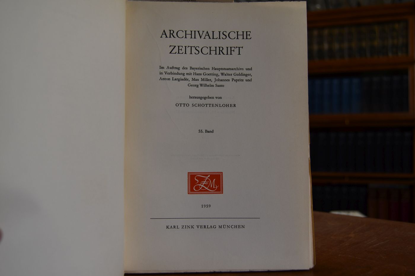 Archivalische Zeitschrift 55. Band.