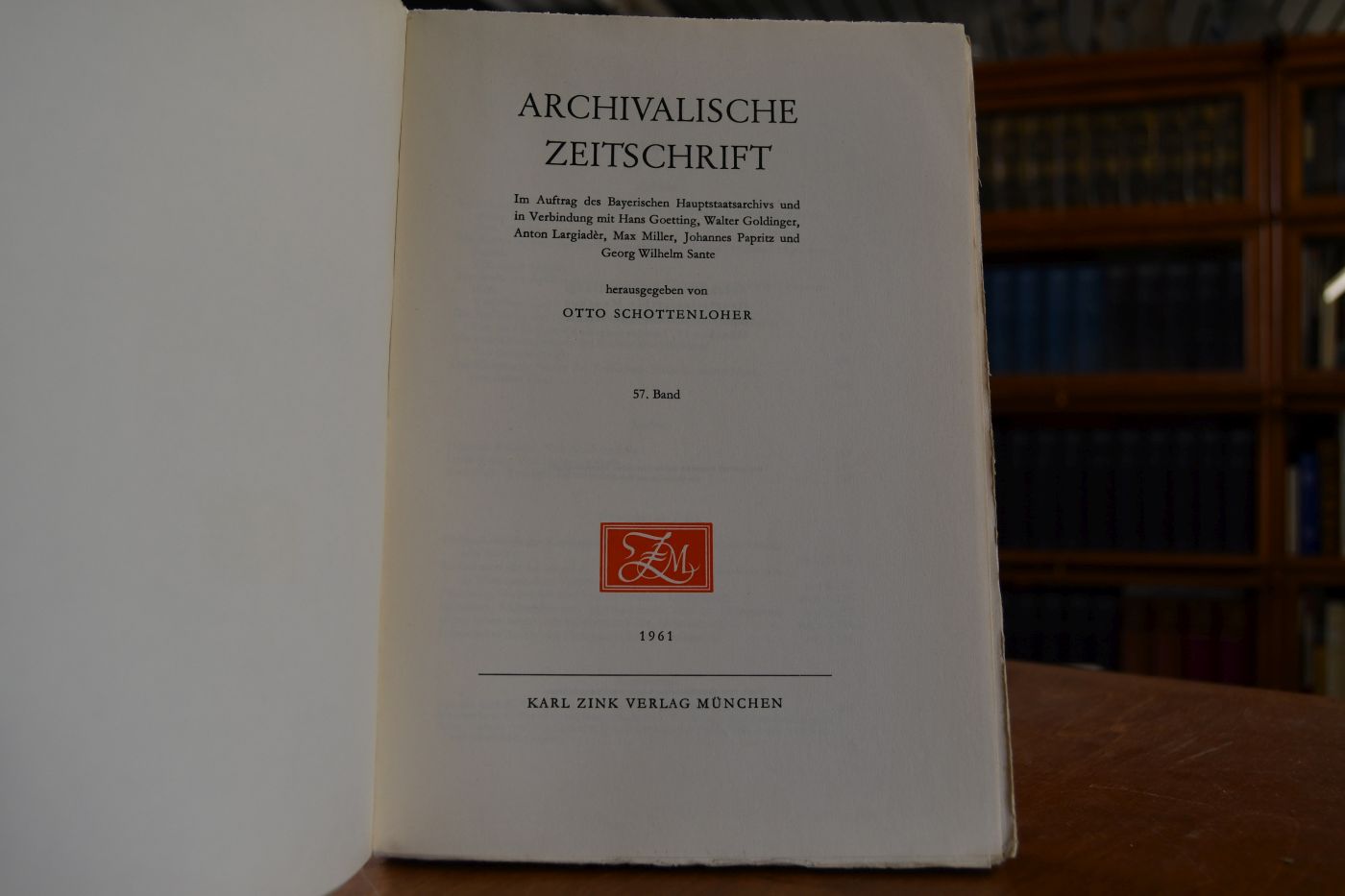Archivalische Zeitschrift 57. Band.