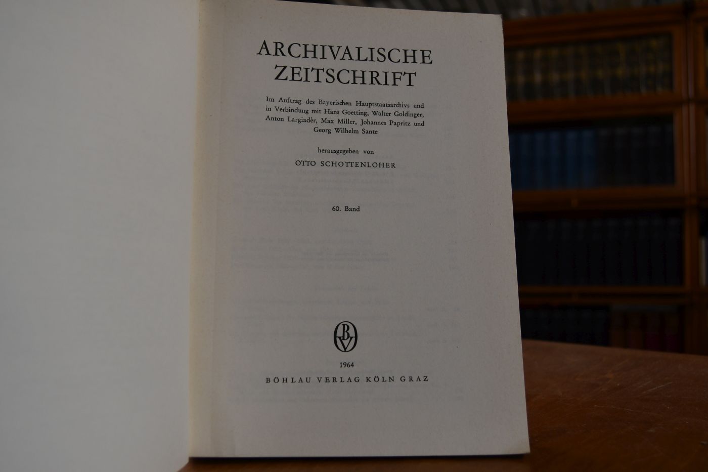 Archivalische Zeitschrift 60. Band.