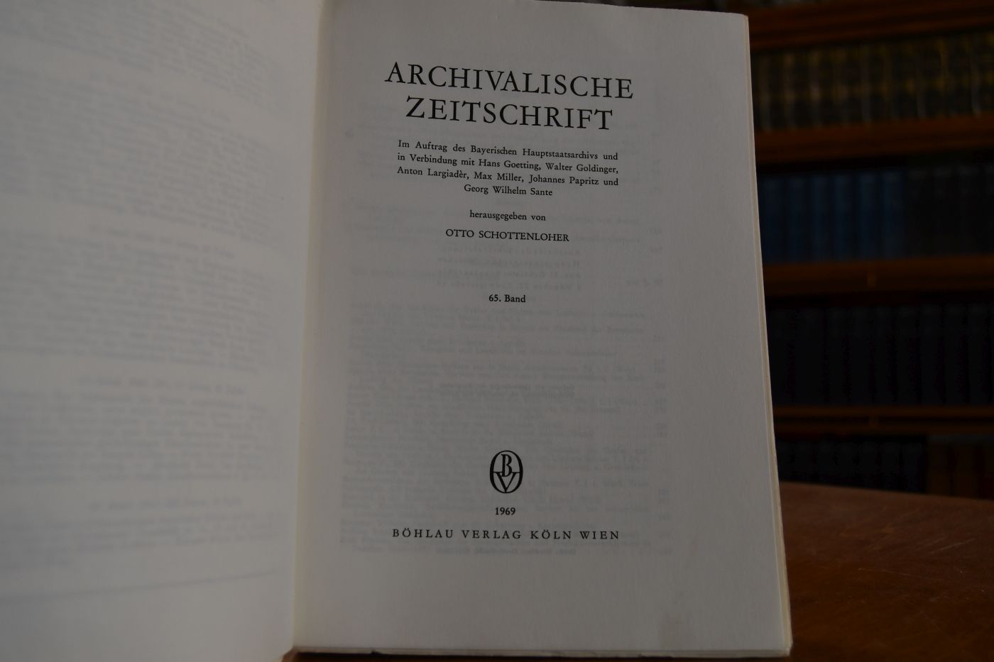 Archivalische Zeitschrift 61. Band. Mit dem angebundenen Inhaltsverzeichnis der Jahrgänge 44-60.