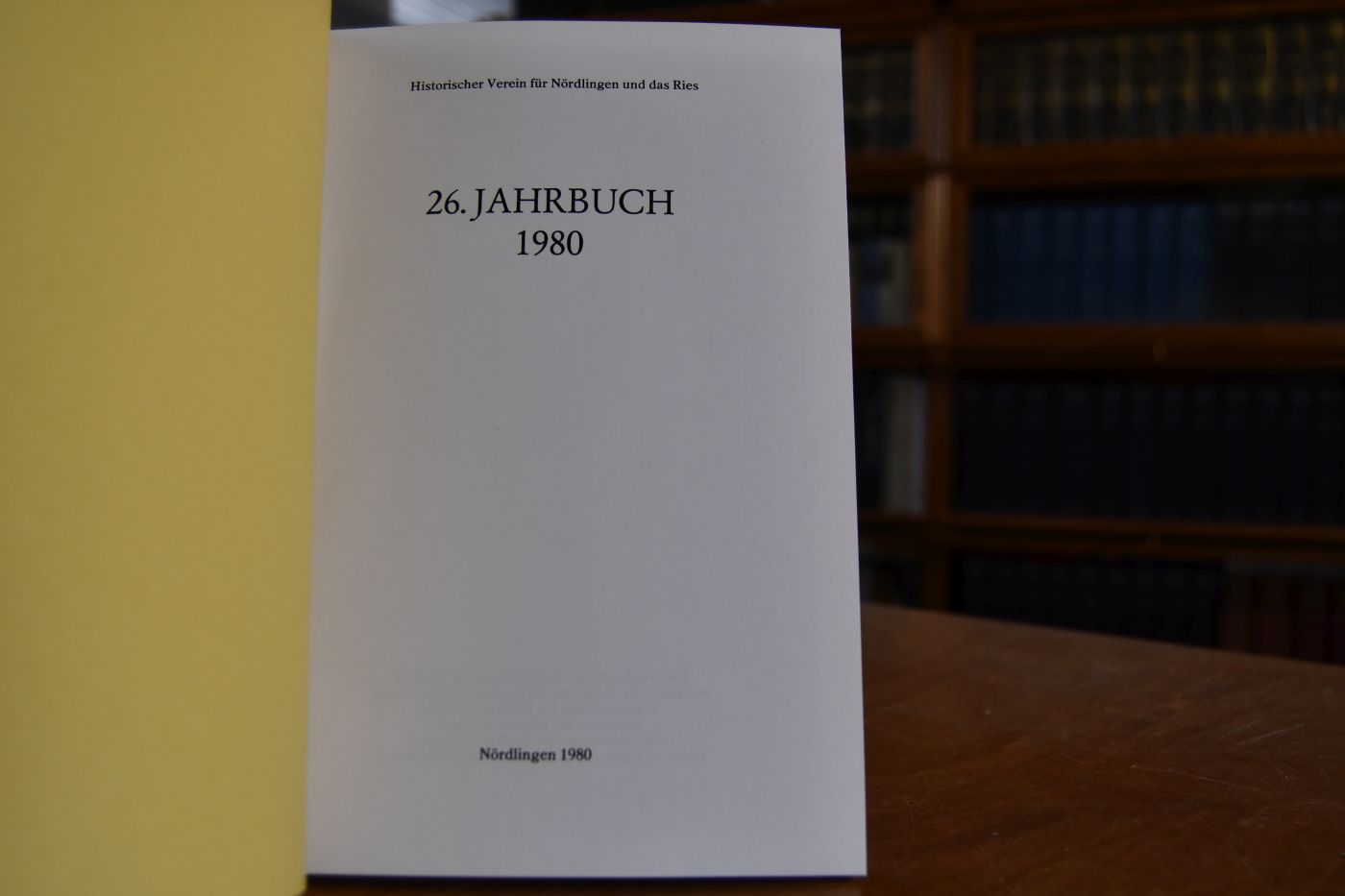 Historischer Verein für Nördlingen und das Ries. 26. Jahrbuch, 1980.