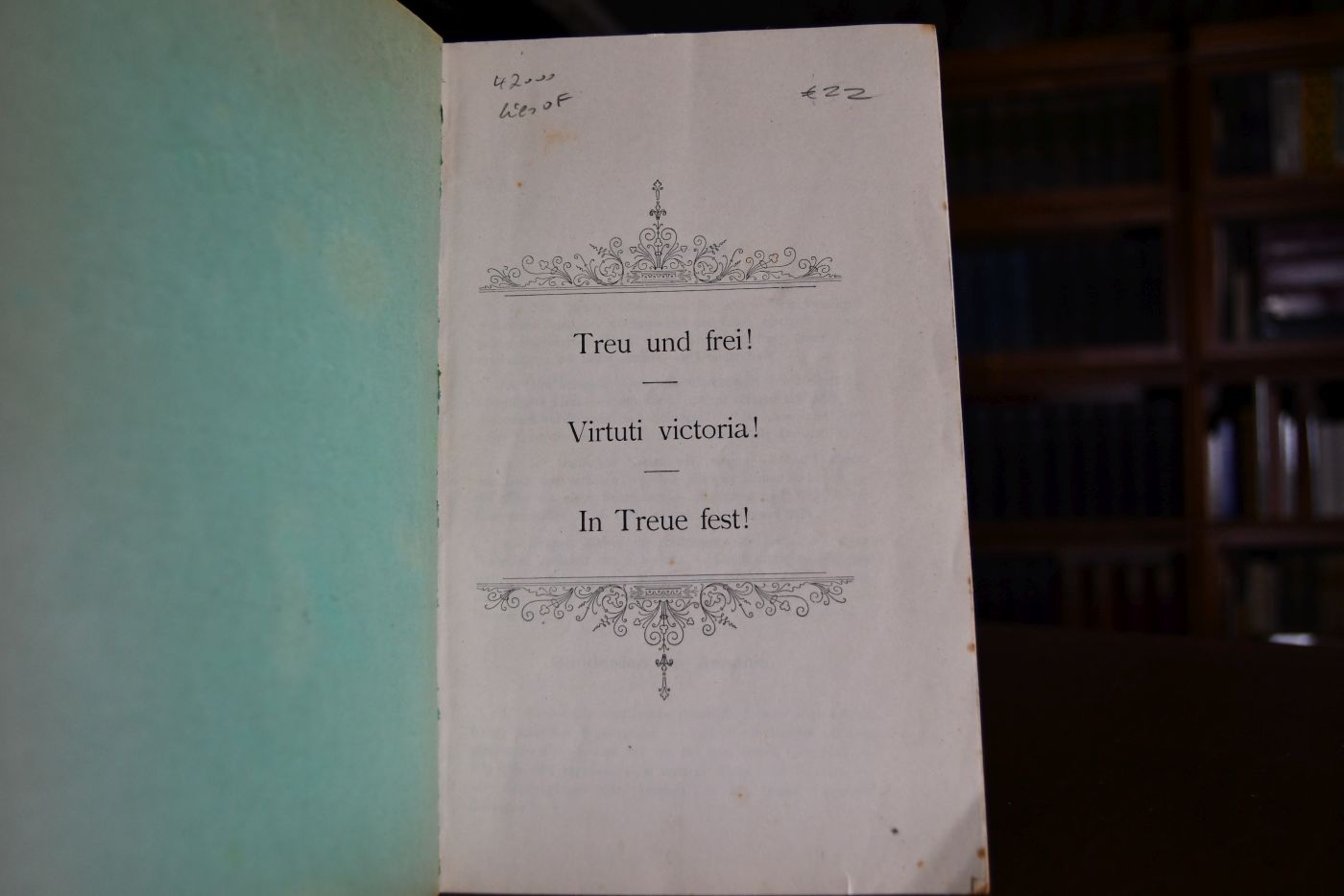 Liederheft des Münchener Cartell-Verbands Aenania Vindelicia Rheno Frankonia.