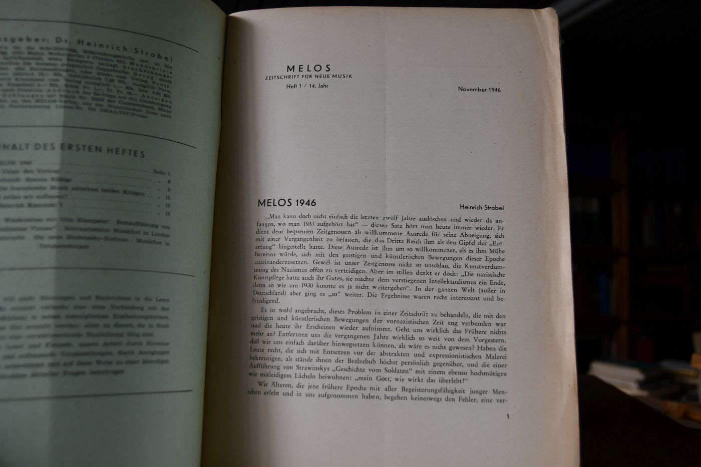 Melos. Zeitschrift für neue Musik. November 1946 bis Dezember 1950 und die Einzelhefte 9/1951 und 2/1957.