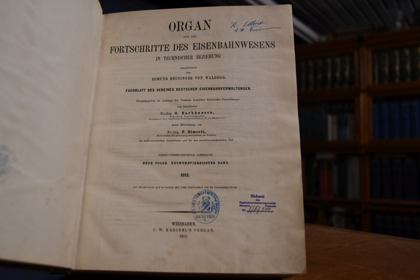 Organ für die Fortschritte des Eisenbahnwesens in technischer Beziehung. 67. Jahrgang, Neue Folge 49. Band.