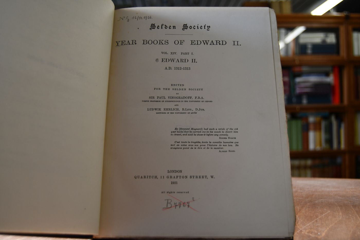 Year Books of Edward II. Vol. XIV PArt I. 6 Edward II. A.D. 1312-1313 (apart).