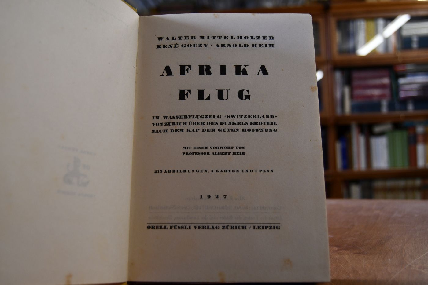 Afrikaflug. Im Wasserflugzeug "Switzweland" von Zürich über den dunkeln Erdteil nach dem Kap der Guten Hoffnung.