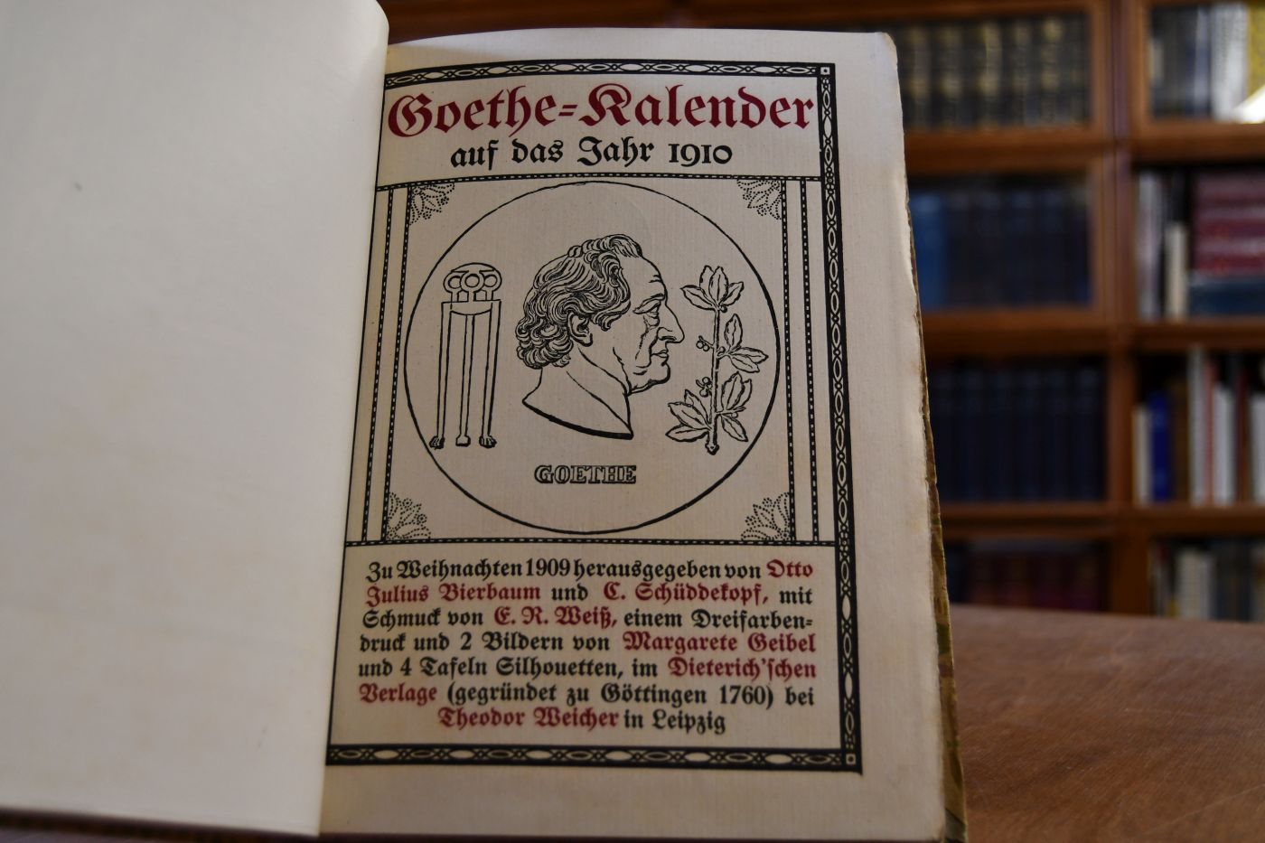 Goethe-Kalender auf das Jahr 1910.