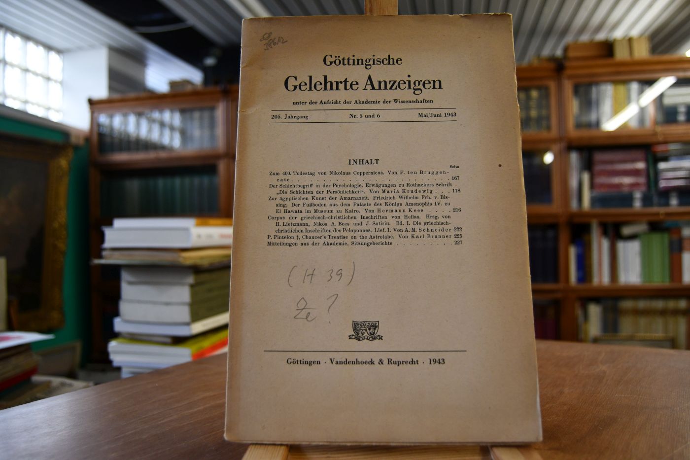 Göttingische Gelehrte Anzeigen, 205. Jahrgang, Nr. 5 und 6.