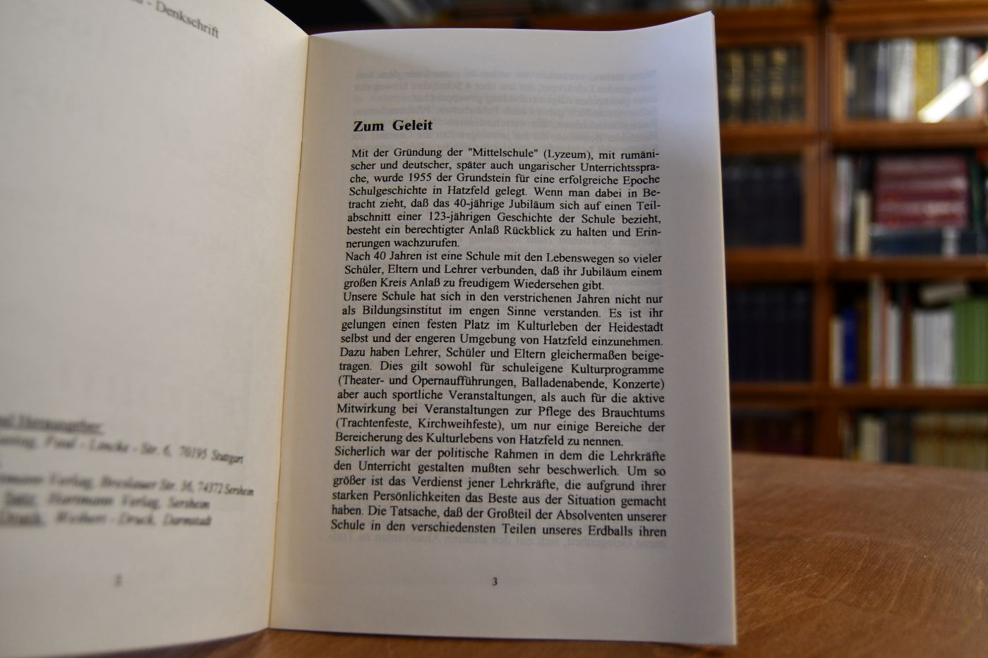 40 Jahre Lyzeum Hatzfeld. Denkschrift.