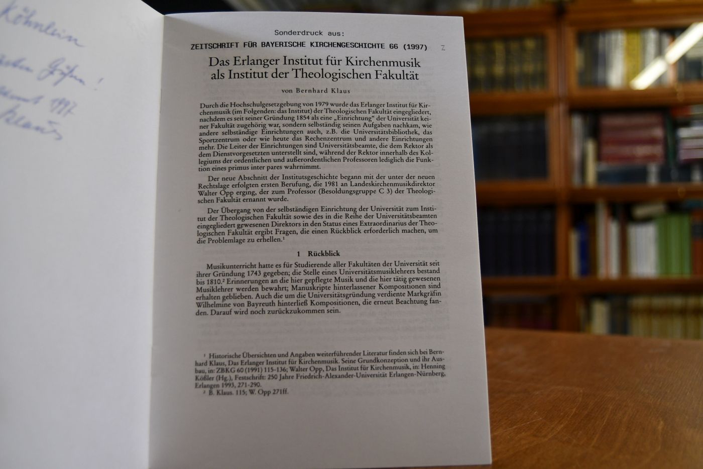 Das Erlanger Institut für Kirchenmusik als Institut der Theologischen Fakultät.