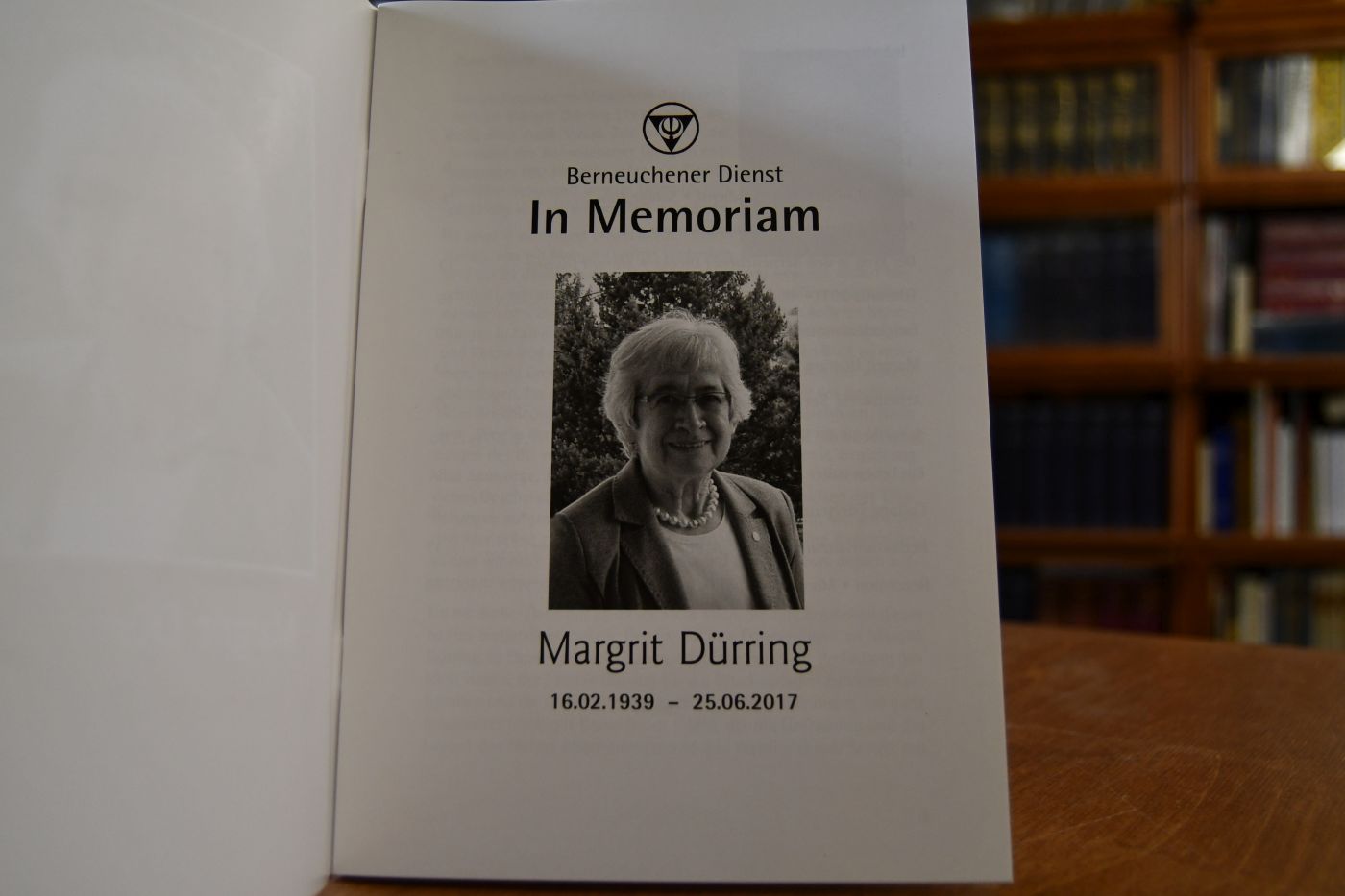 Berneuchener Dienst. In memoriam Margit Dürring 16.02.1939-25.06.2017.