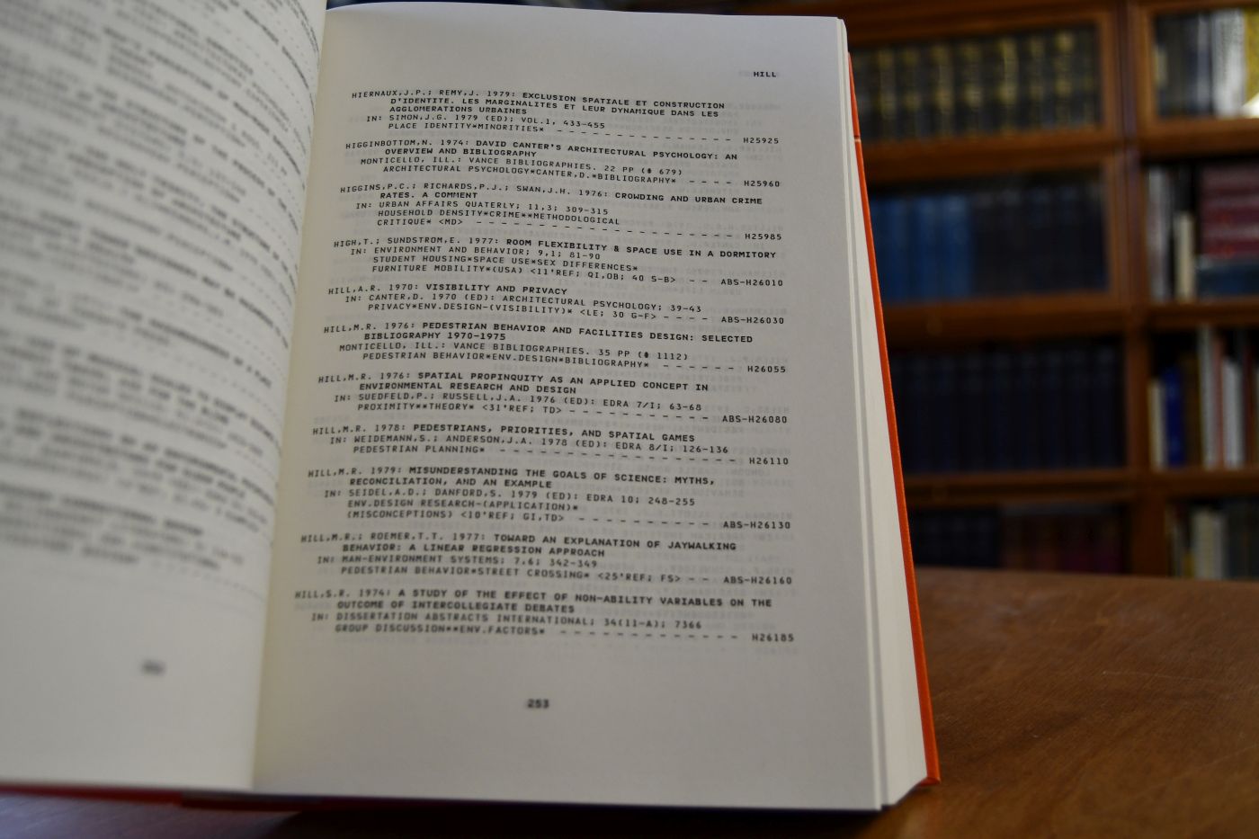 Environment and behavior Vol. 1 Alphabetical Listing by Authors, Key Word Index.