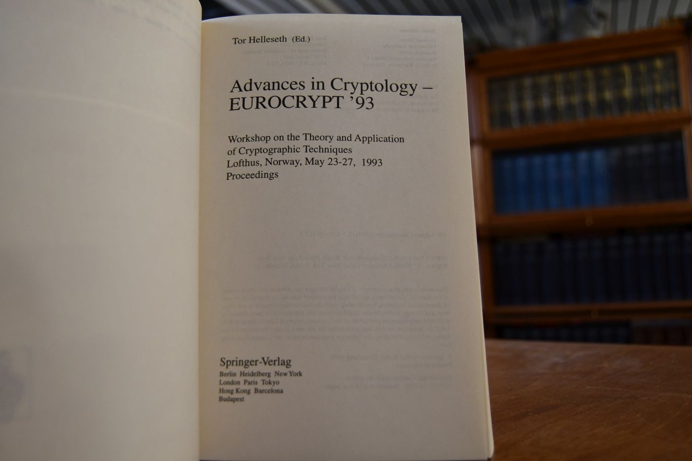 Advances in cryptology. Proceedings.