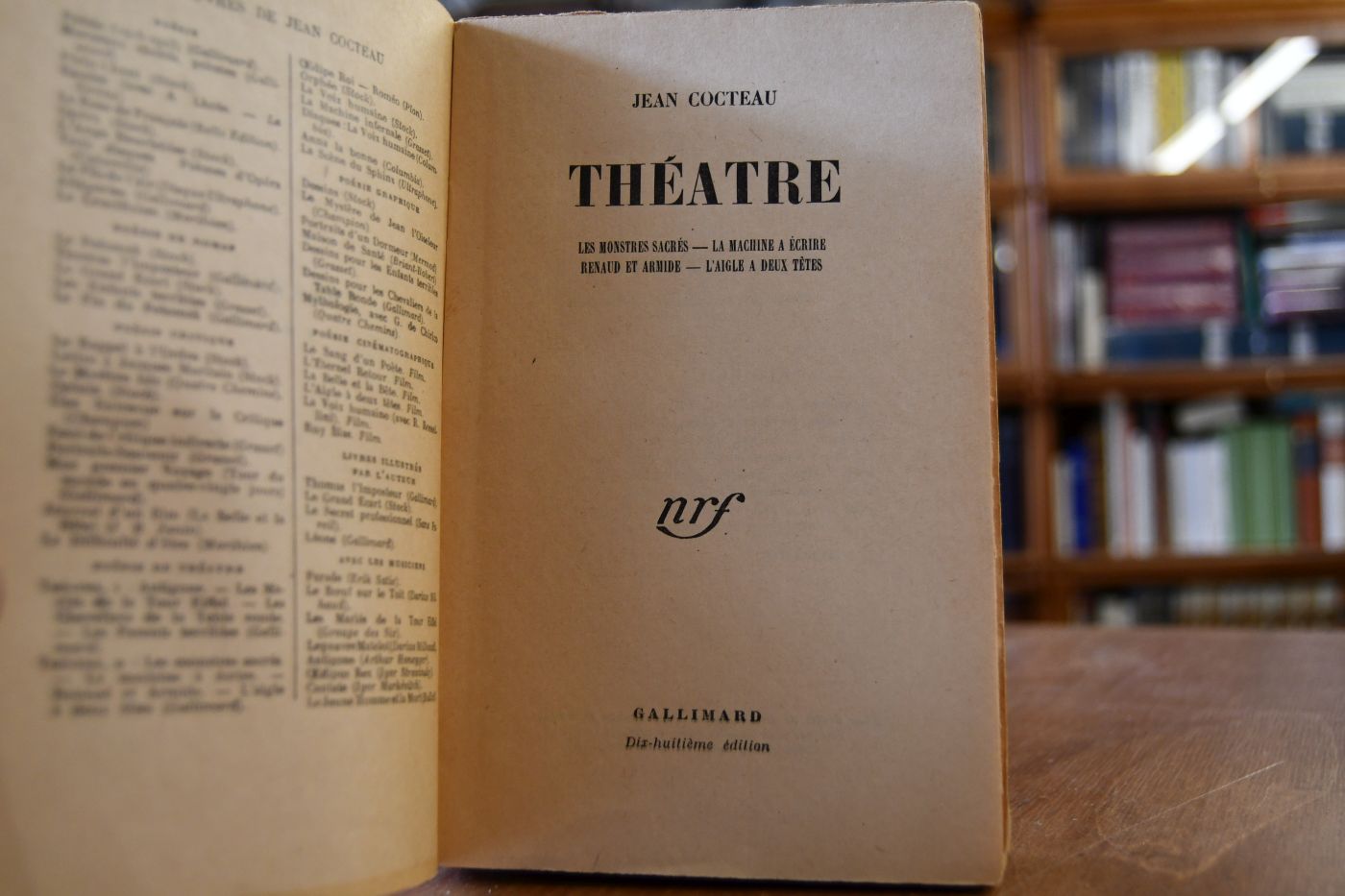 THEATRE. TOME 2  LES MONSTRES SACRES, LA MACHINE A ECRIRE, RENAUD ET ARMIDE, L`AIGLE A DEUX TETES.