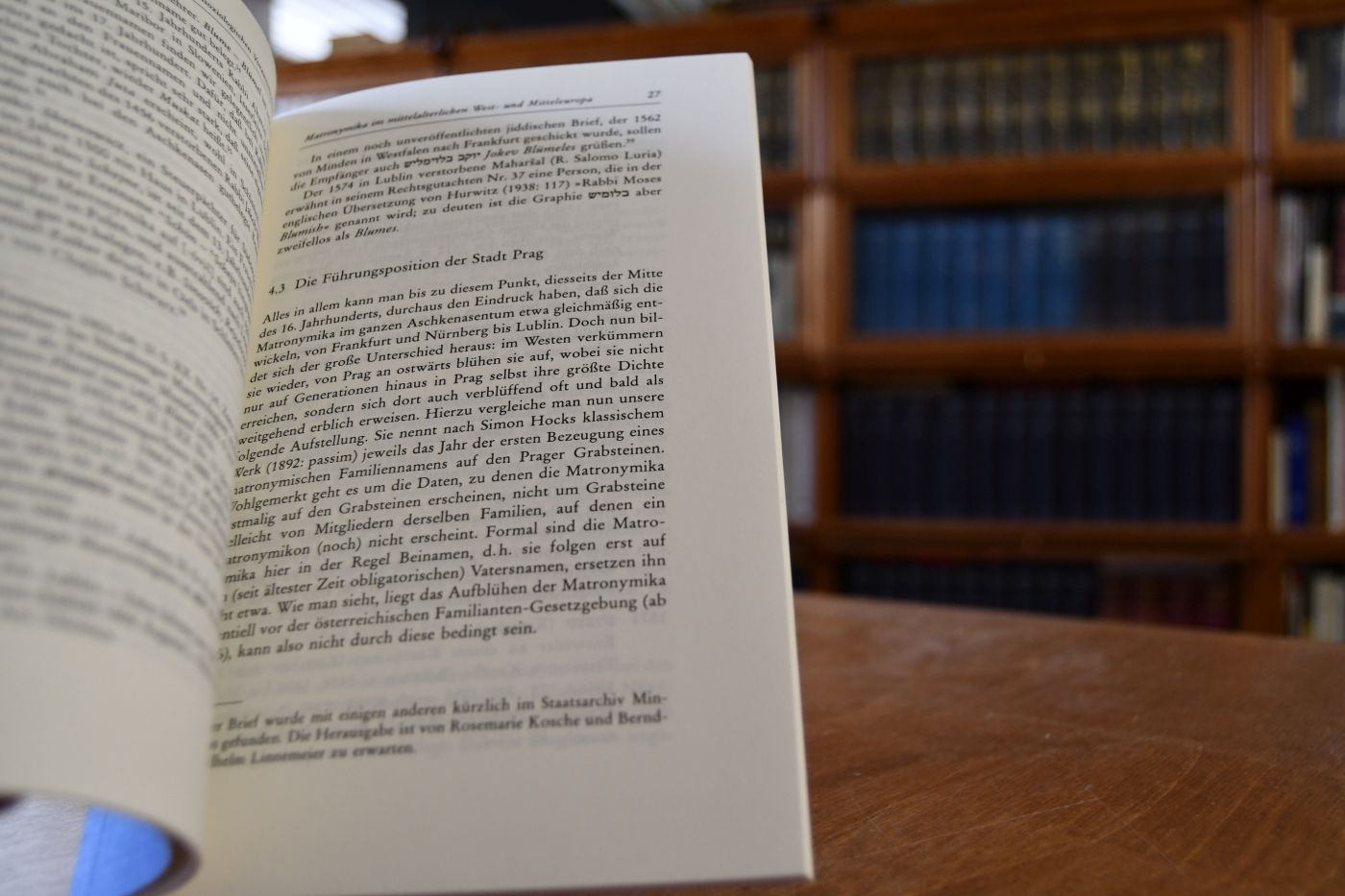 Matronymika im aschkenasischen Kulturbereich. Ein Beitrag zur Mentalitäts- und Sozialgeschichte der europäischen Juden.