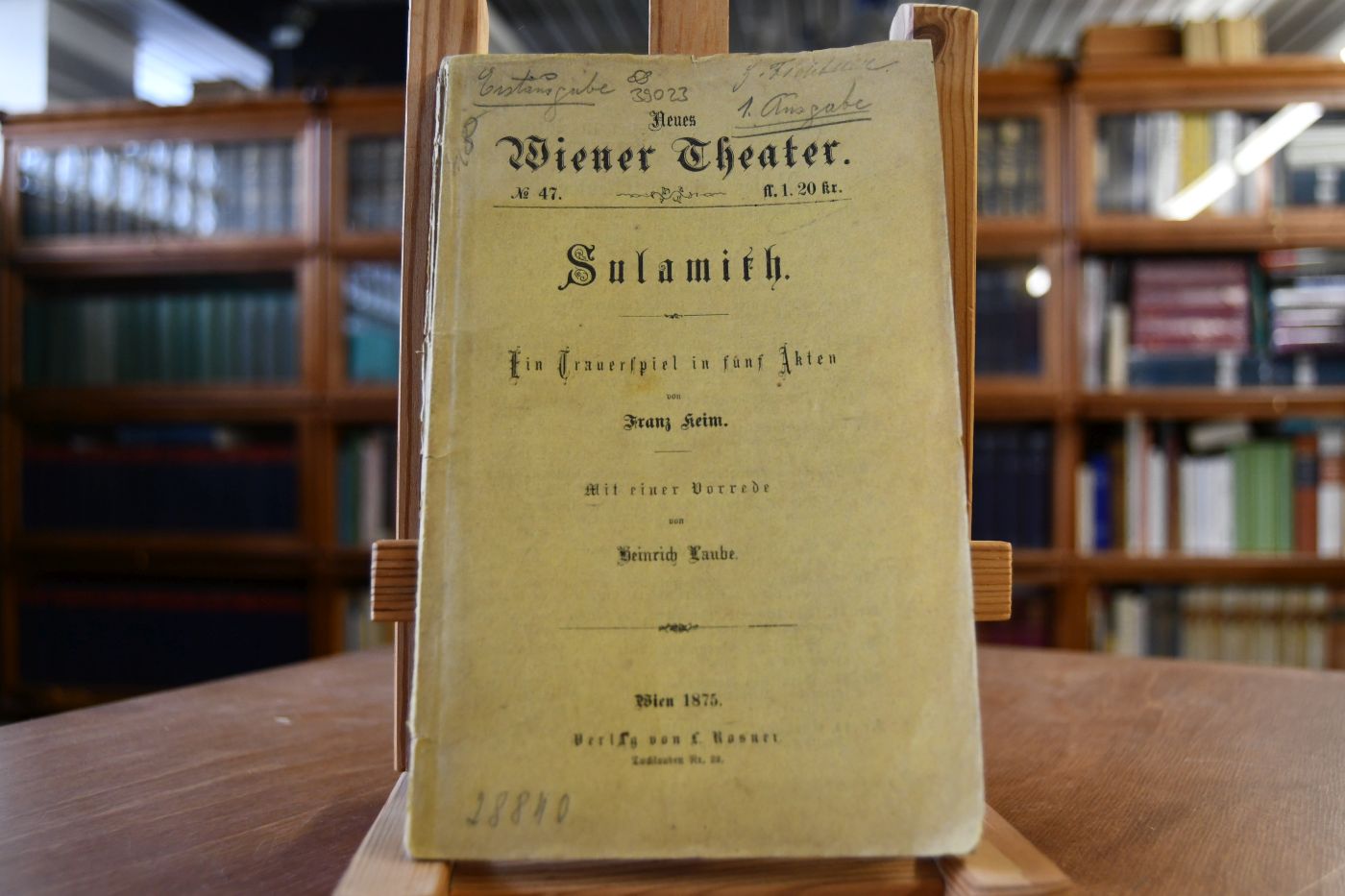 Sulamith. Ein Trauerspiel in fünf Akten. Mit einer Vorrede von Heinrich Laube.