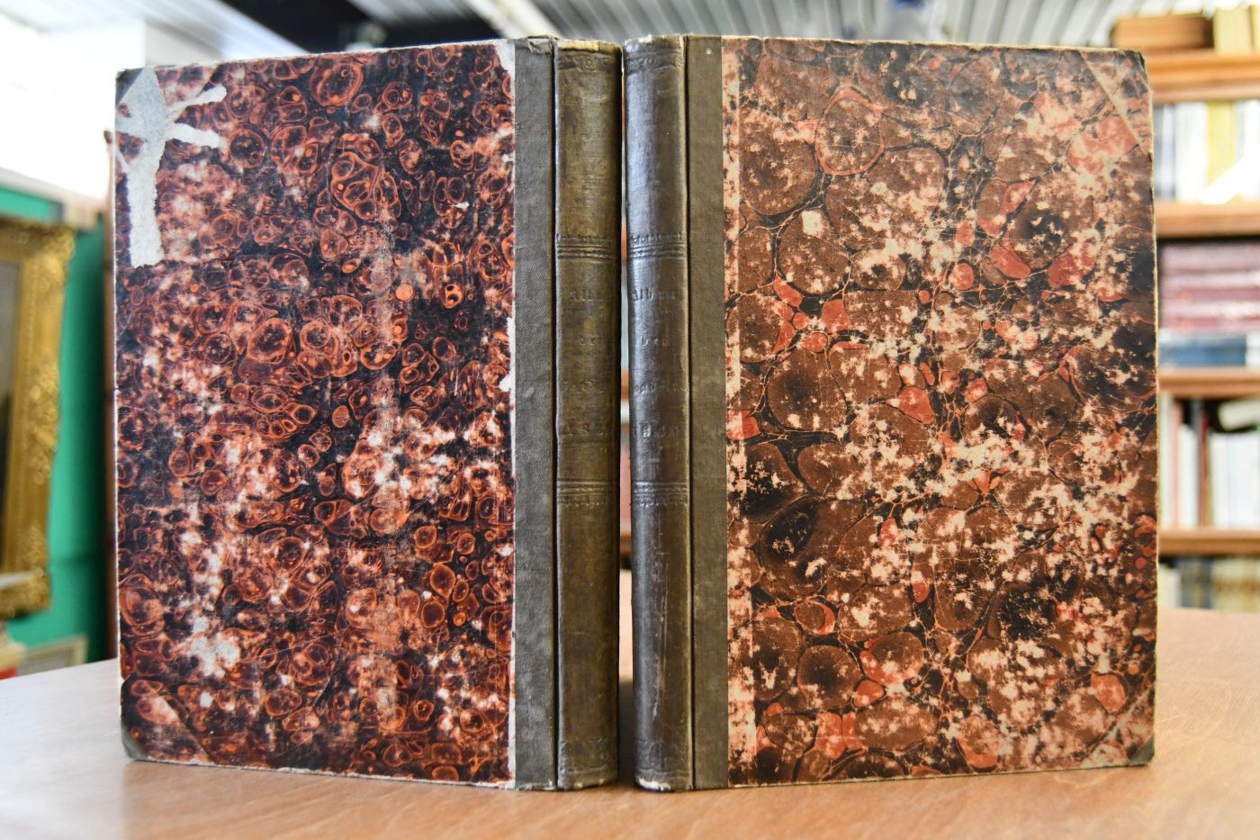 Album der Boudoirs. Publication der Zeitschrift Europa 1839+1840. Illustrationen zu Schiller`s Werken in Umrissen von Julius Nisle. (Wallenstein, Kabale und Liebe, Wilhelm Tell+Die Braut von Messina, Die Räuber, Turandot,Prinzessin von China, Die Jungfrau von Orleans. 2 Bde.