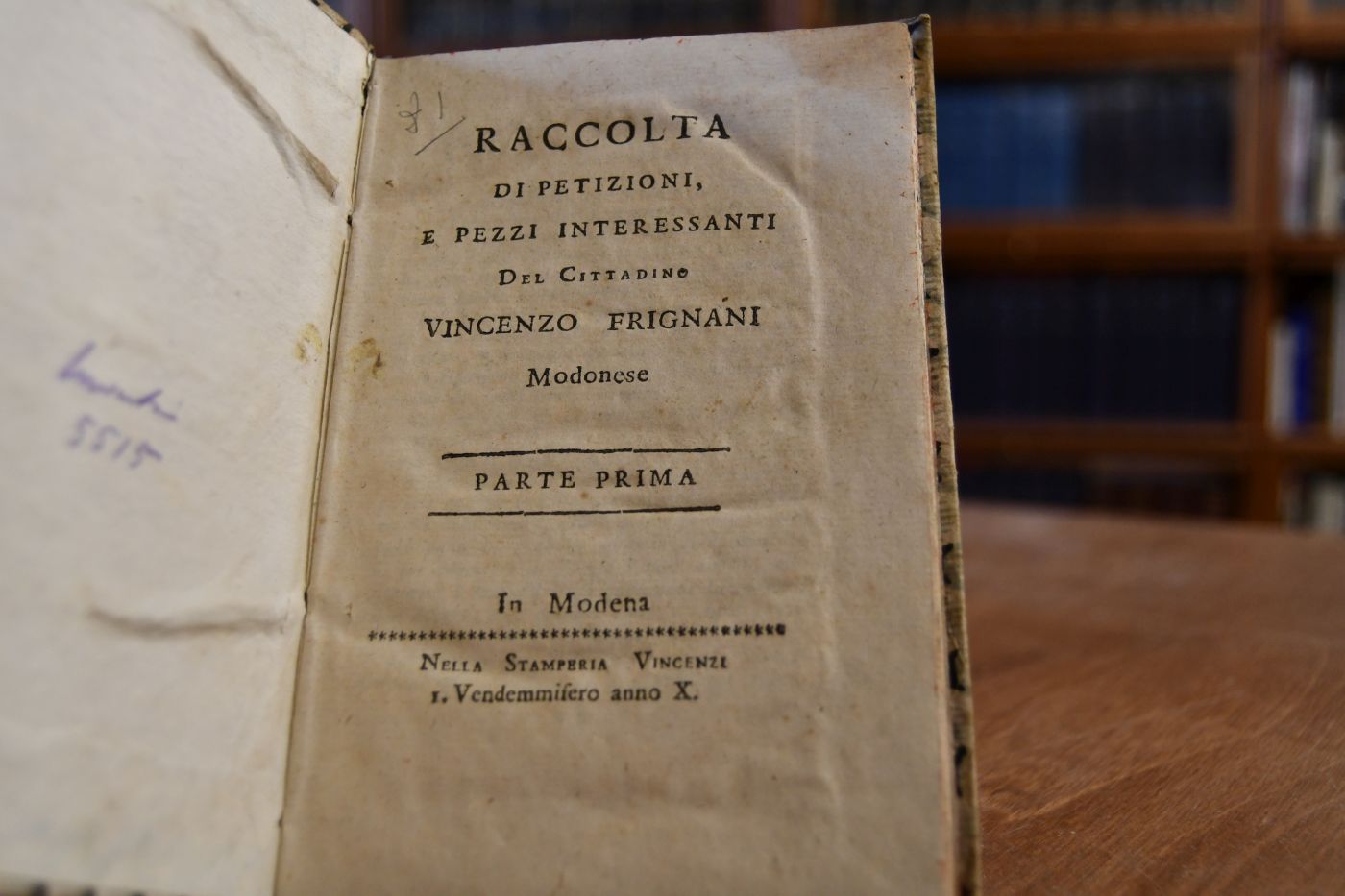 Raccolta di petizioni, e pezzi interessanti del cittadino Vincenzo Frignani Modonese. Parte prima.