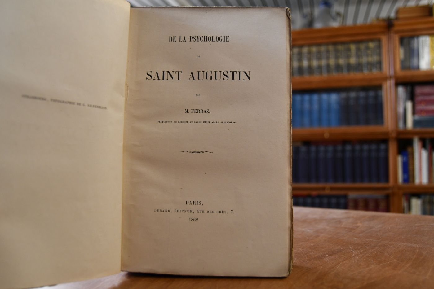 De la Psychologie de Saint Augustin.