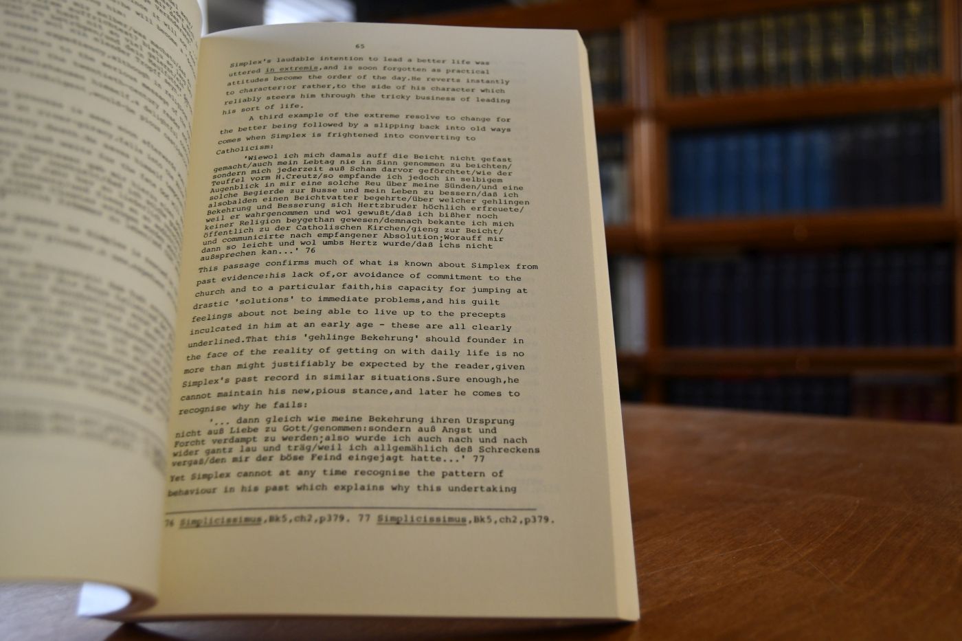 The nature of realism in Grimmelshausen`s Simplicissimus, cycle of novels.