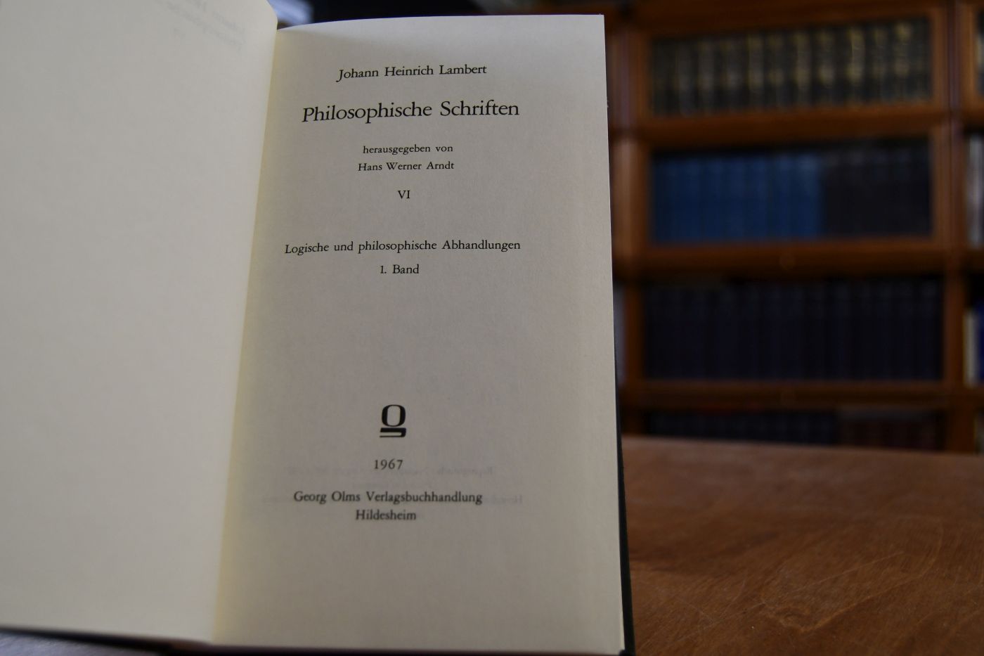 Philosophische Schriften VI. Logische und philosophische Abhandlungen 1. Band.