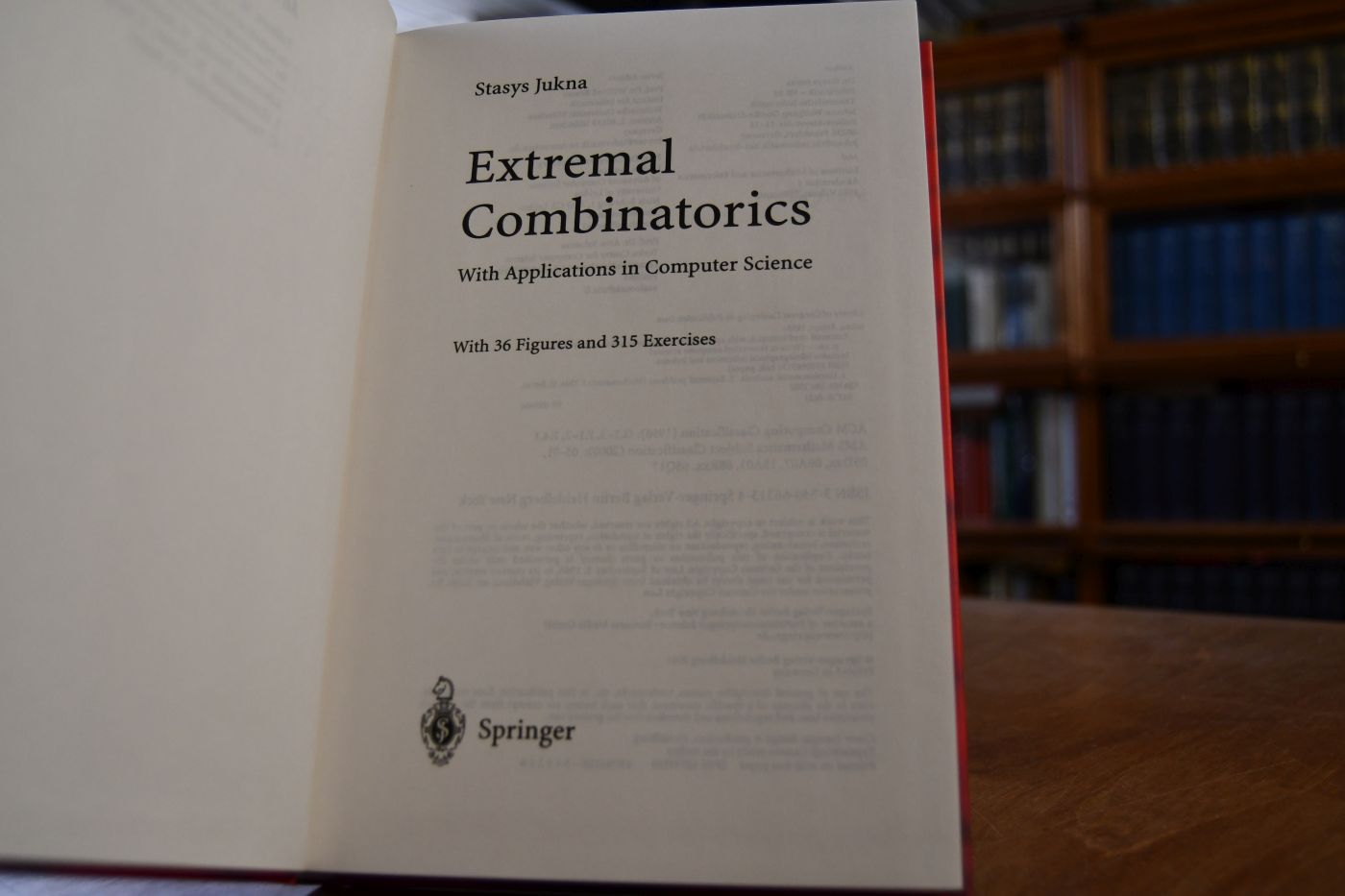 Extremal Combinatorics. With Applications in Computer Science.