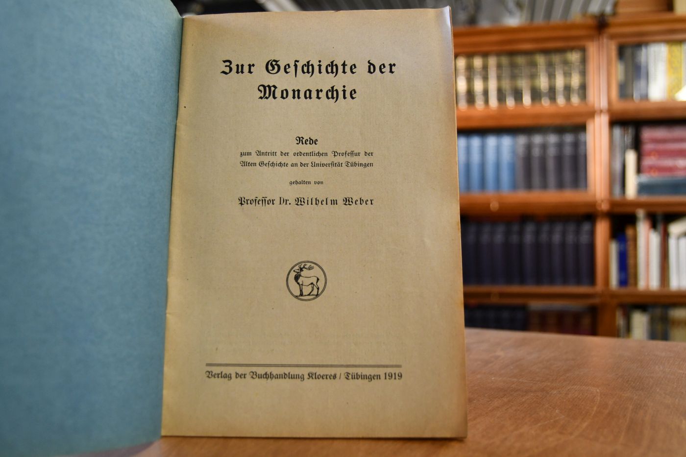 Zur Geschichte der Monarchie. Rede zum Antritt der ordentlichen Professur der Alten Geschichte an der Universität Tübingen.