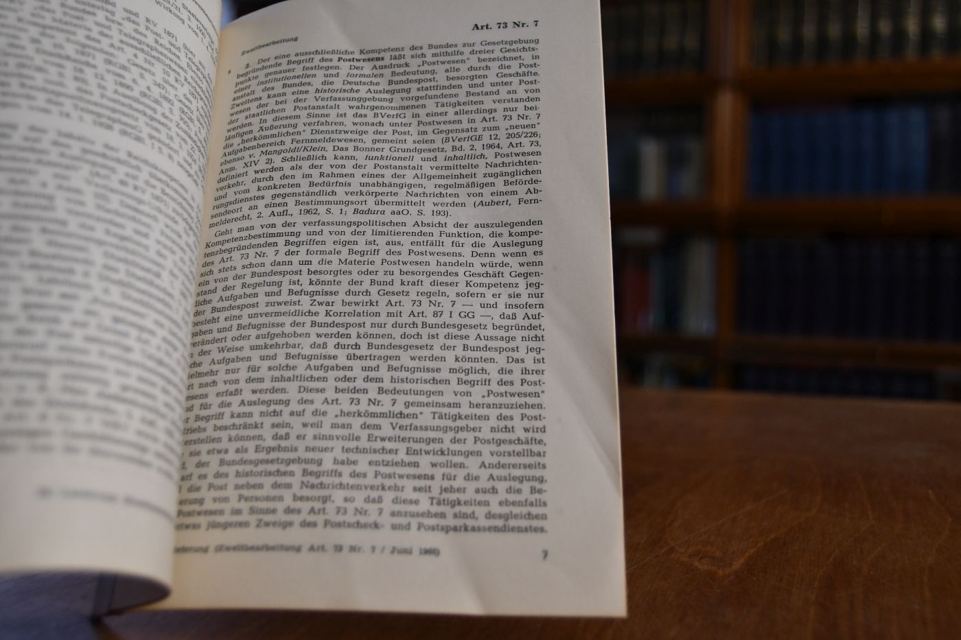 Zweitbearbeitung Artikel 73 Nr. 7 GG. Das Post- und Fernmeldewesen.