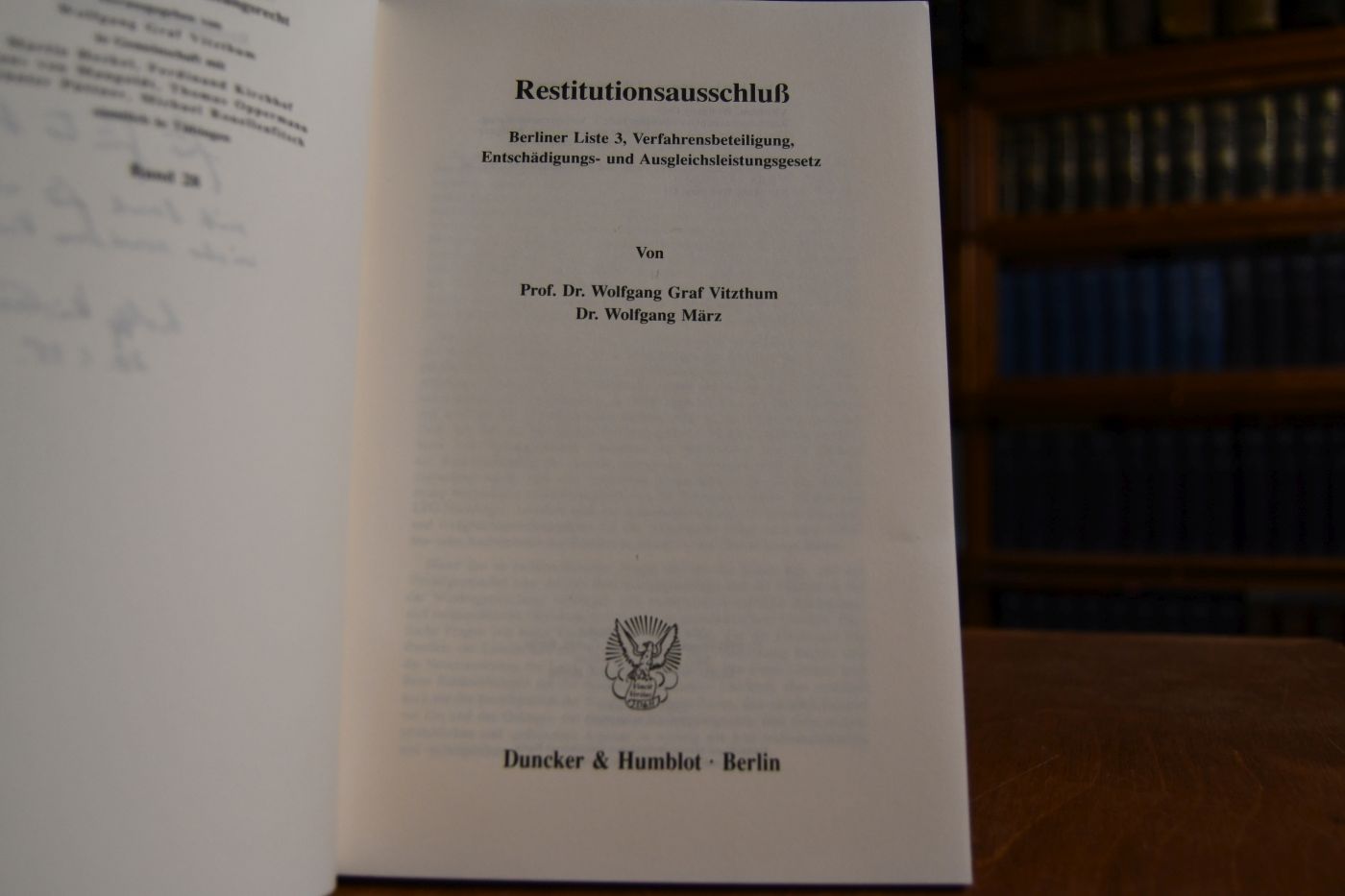 Restitutionsausschluss. Berliner Liste 3, Verfahrensbeteiligung, Entschädigungs- und Ausgleichsleistungsgesetz.