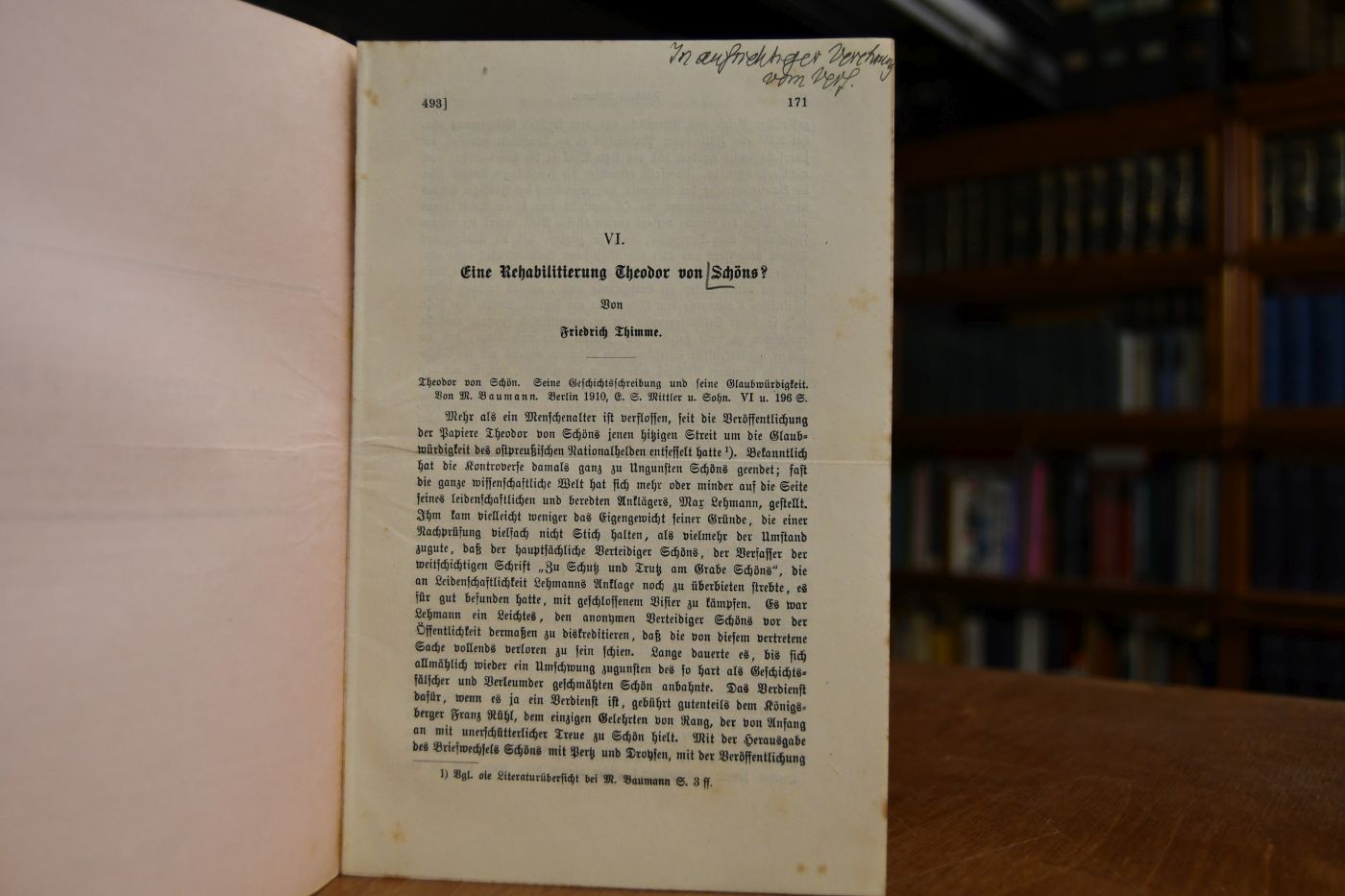 Eine Rehabilitierung Theodor von Schöns?