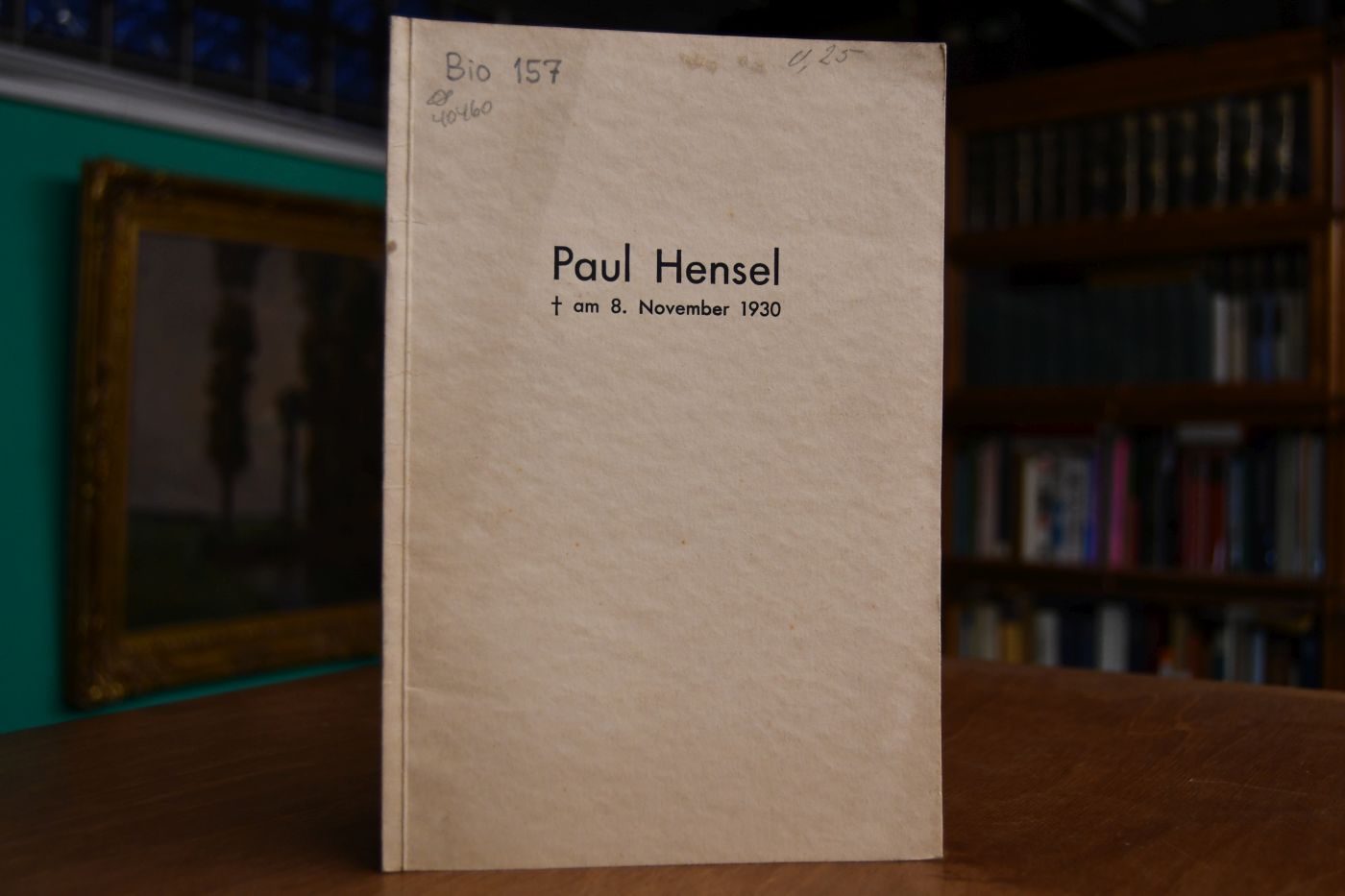 Trauerfeier für Professor Dr. Paul Hensel 11. November 1930.