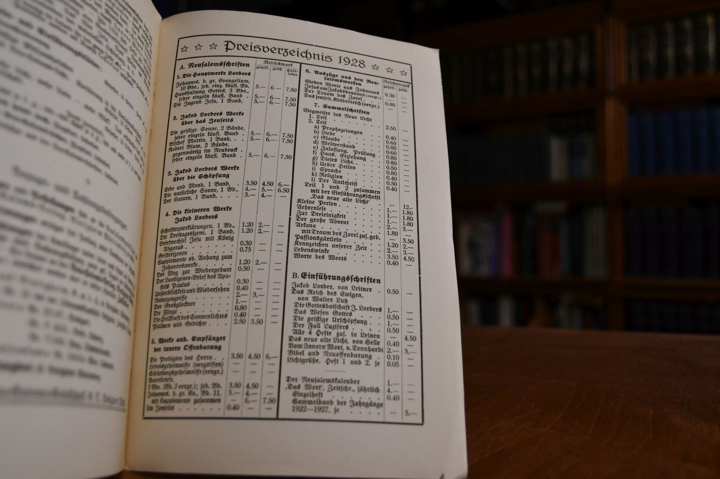 Bücher und Schriften des Neu-Salems-Lichtes 1928.