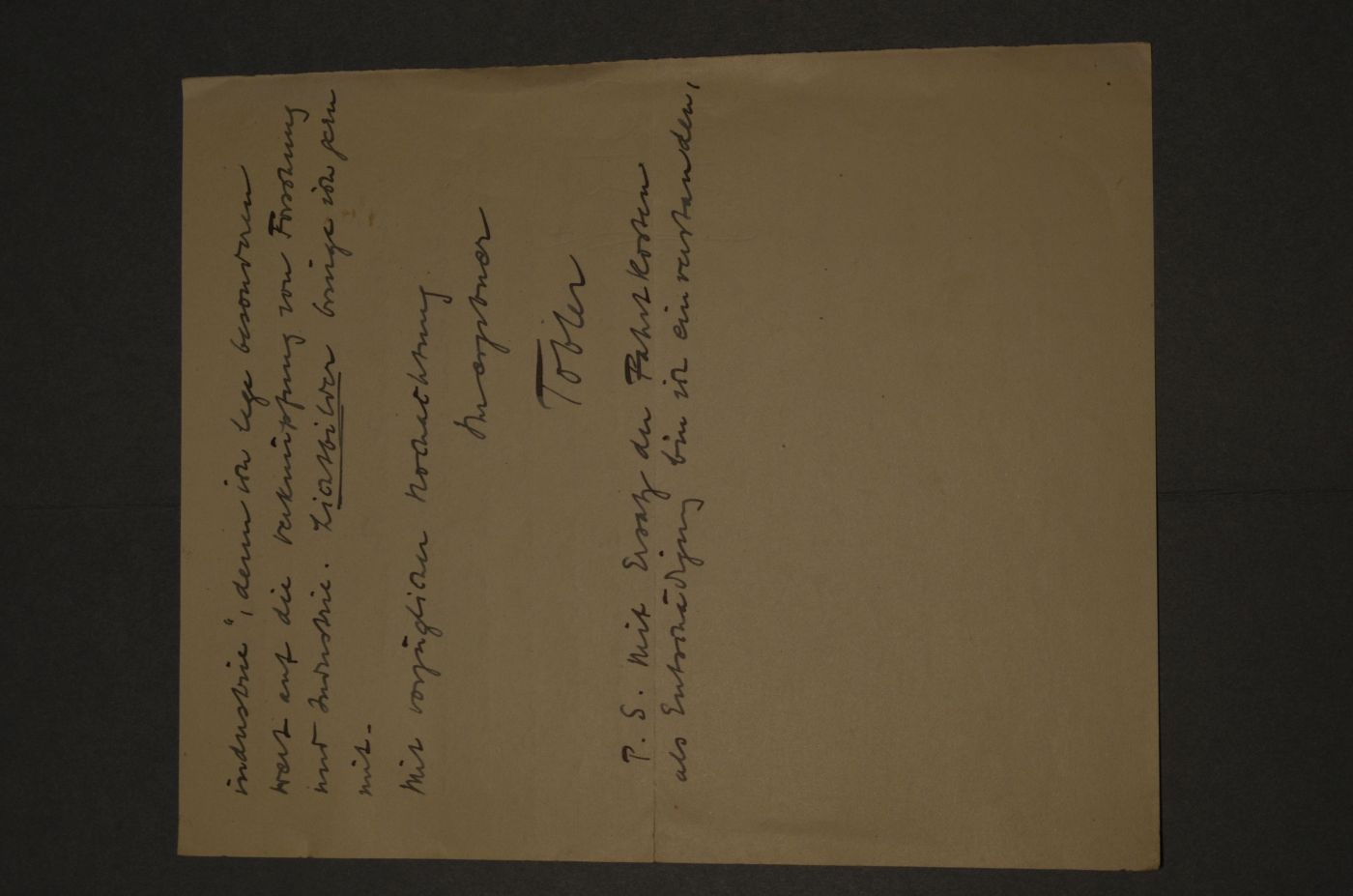 Brief des Botanikers, Lichenologen und Hochschullehrers an der TH Dresden Friedrich Tobler (1879-1957) an den Danziger Lehrer und Botaniker Konrad Lakowitz vom 7. Februar 1923.
