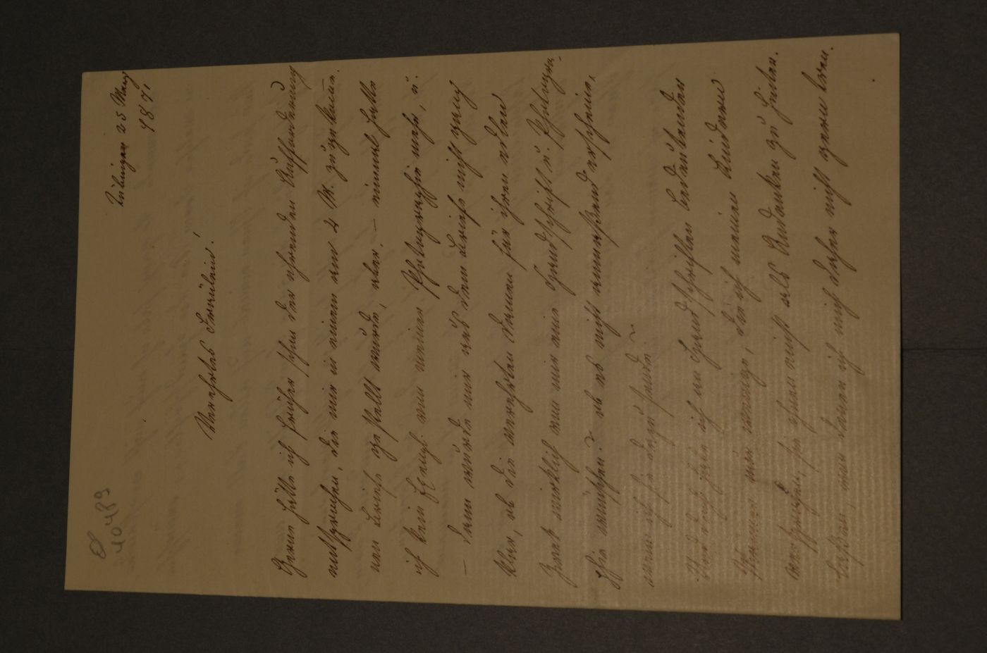 Brief der erfolgreichen Kinder- und Jugendbuch-Autorin (1817-1877) vom 25. März 1871.