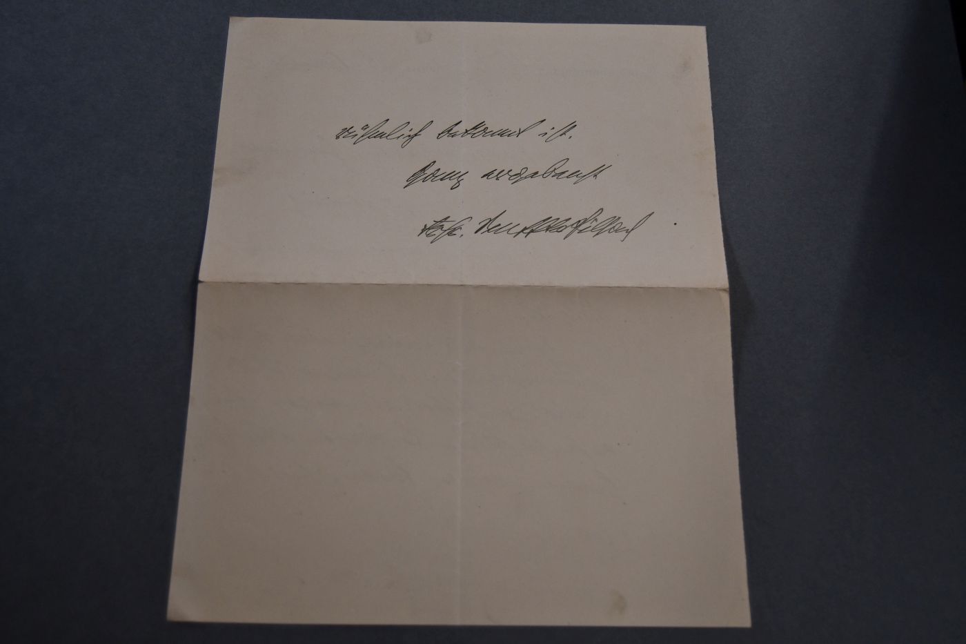 Schreiben des Landeshauptmanns von Westpreußen Arnold Senfft von Pilsach an die Naturforschende Gesellschaft in Danzig vom 5. November 1910.