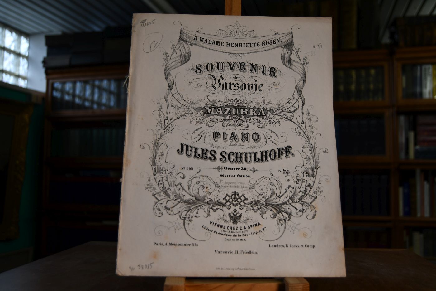 A Madame Henriette Rosen. Souvenir de Varsovie. Mazurka. Piano Jules Schulhoff. Oeuvre 30.