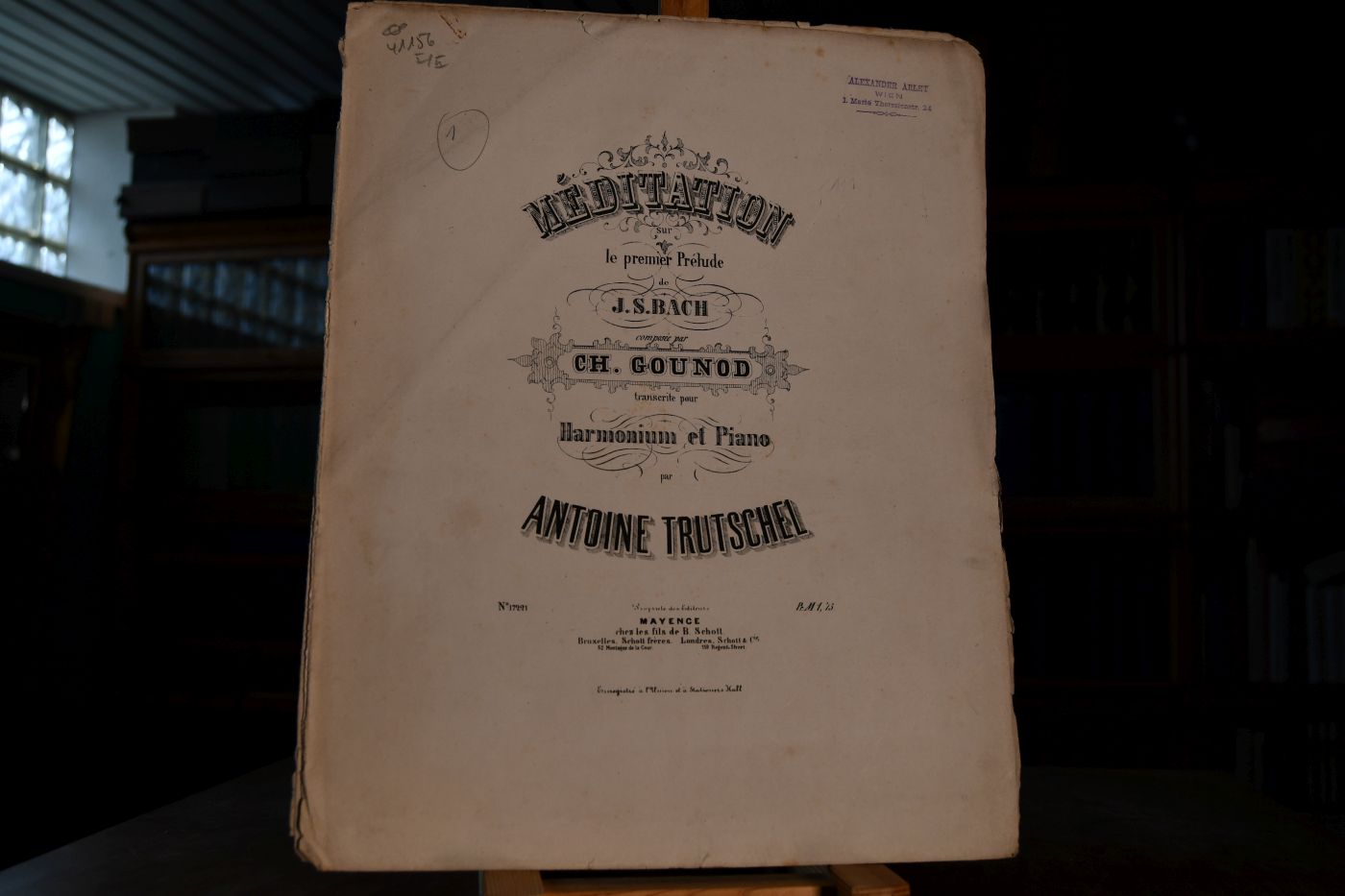 Meditation sur le premier Prelude de J.S.BAch compose par Ch. Gounod transcrite pour Harmonium et Piano par Antoine Trutschel.