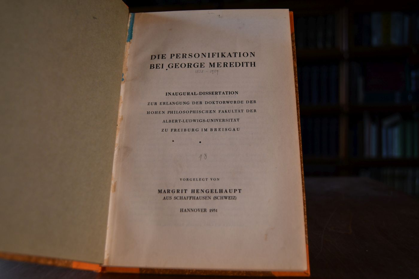 Die Personifikation bei George Meredith.